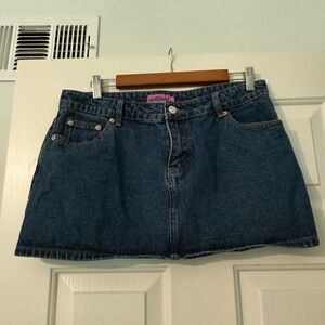Edikted Dark Blue Denim Mini Skirt